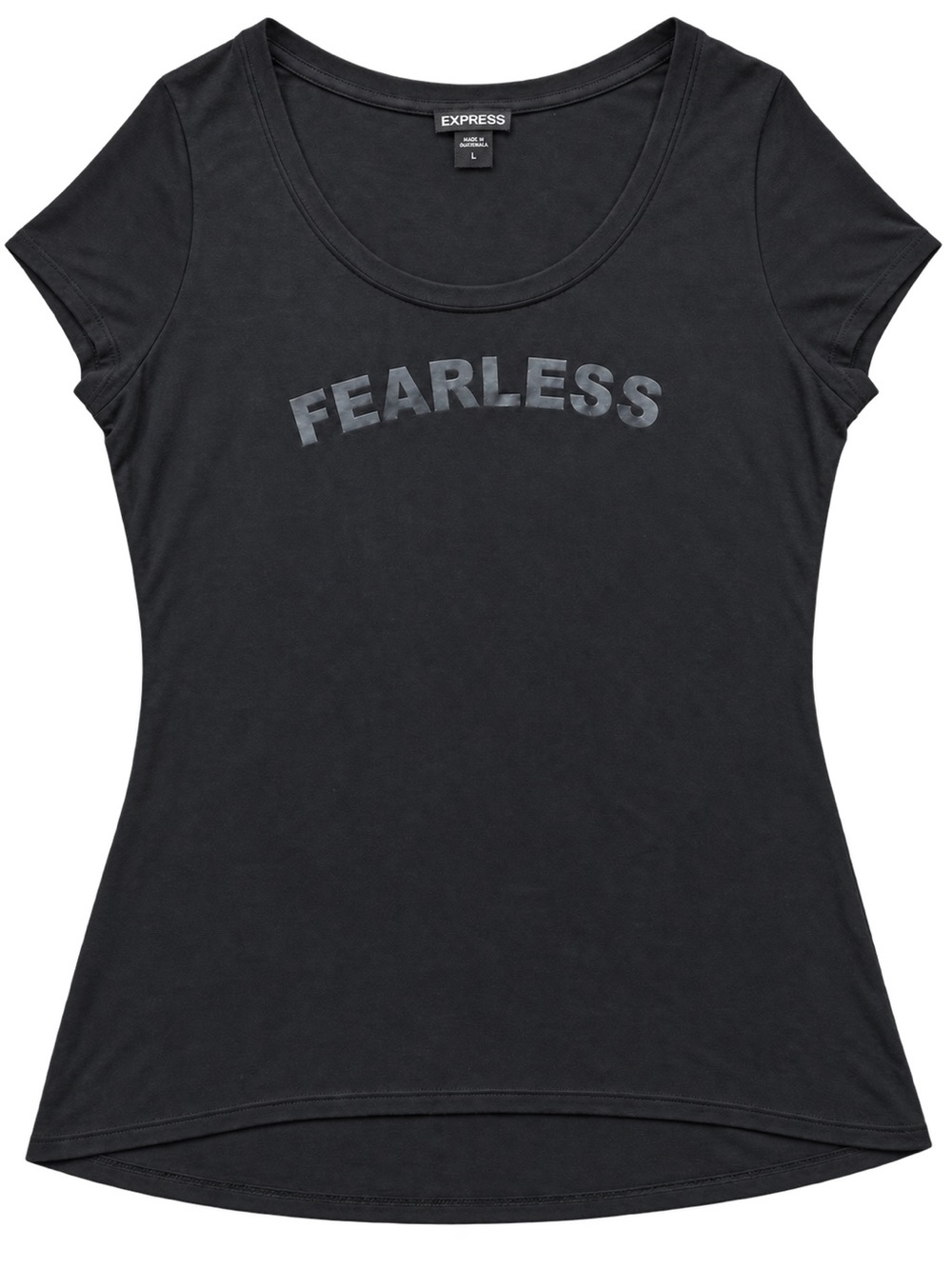 Express Black Scoop Neck 'FEARLESS' Graphic Tee